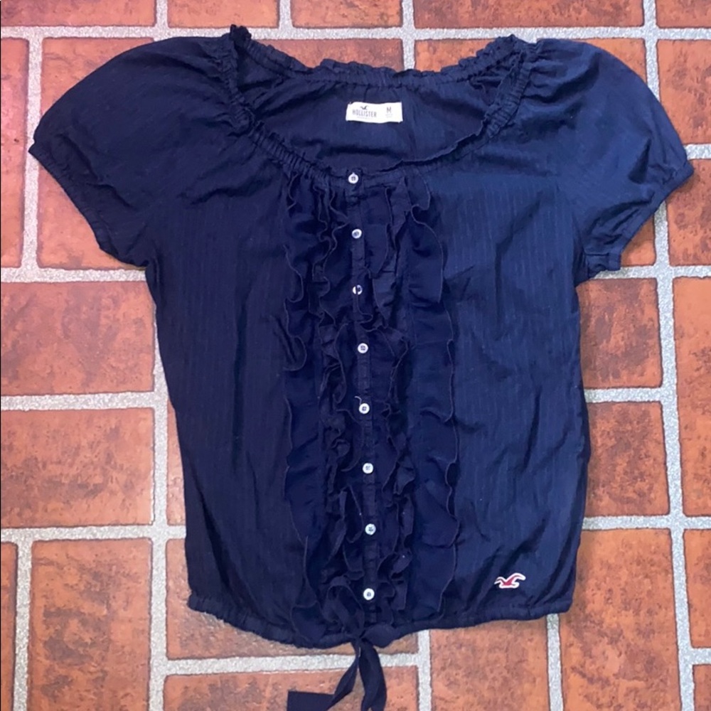 Hollister Medium Blue sheer blouse